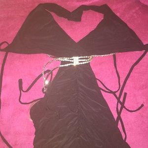 Black sexy backless dress
